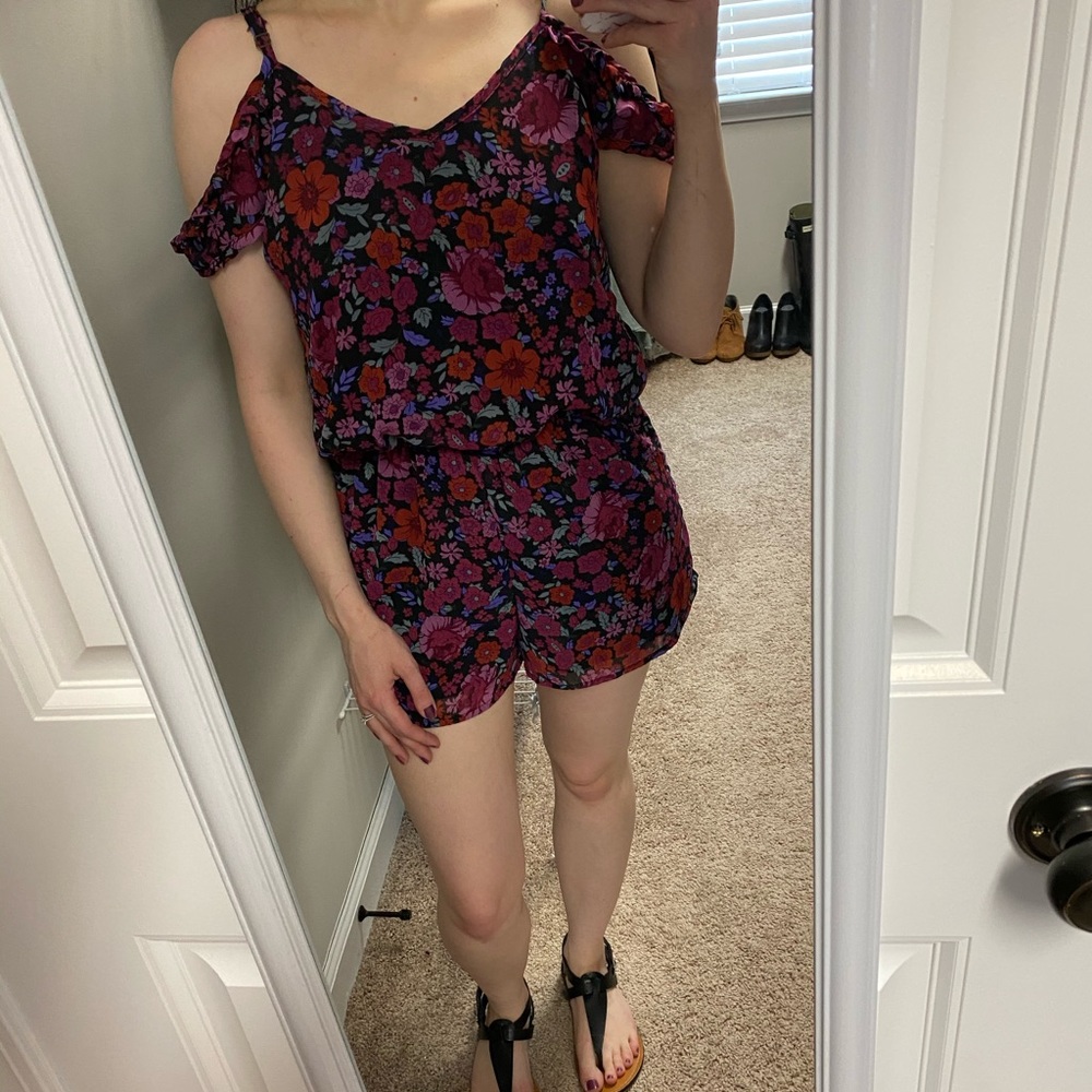 Floral Cold Shoulder Romper